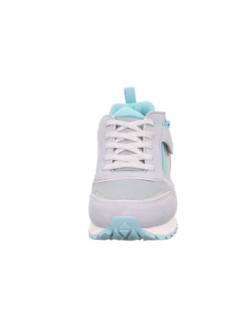 superfit Leder-Sneakers "Dash" in Grau/ Hellblau