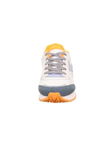 superfit Leder-Sneakers "Dash" in Weiß/ Orange/ Dunkelblau