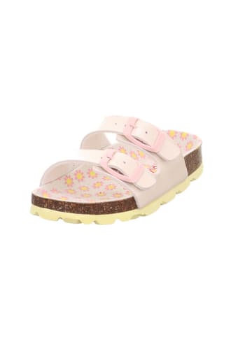 superfit Leder-Pantoletten in Rosa/ Gelb