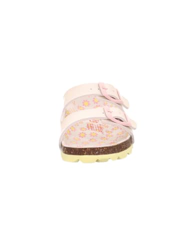 superfit Leder-Pantoletten in Rosa/ Gelb