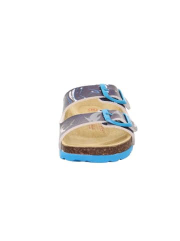 superfit Leder-Pantoletten in Dunkelblau/ Hellblau