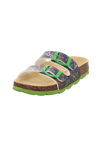 superfit Leren slippers groen/donkerblauw