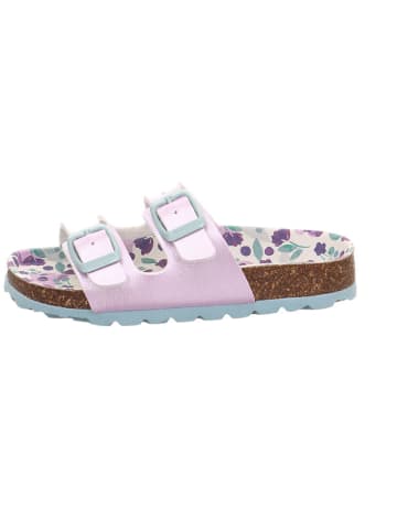 superfit Leren slippers paars/lichtblauw