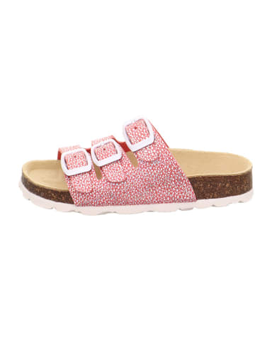 superfit Leren slippers rood/zilverkleurig