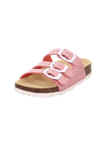 superfit Leren slippers rood/zilverkleurig