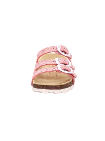 superfit Leren slippers rood/zilverkleurig