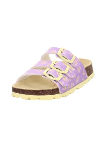 superfit Leren slippers paars/geel