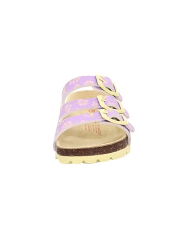 superfit Leren slippers paars/geel