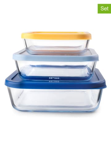 Ibili 3er-Set: Frischhaltedosen ''Eco'' in Blau/ Orange