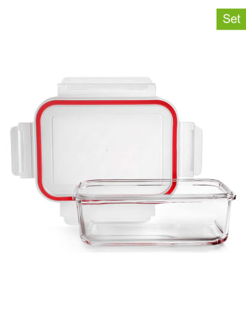 Ibili 2er-Set: Frischhaltedosen in Rot - 400 ml