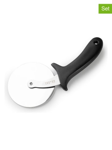 Ibili 2-delige set: pizzasnijders zilverkleurig/zwart - (L)22,6 cm