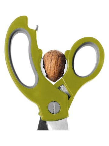 Ibili Keukenschaar "Luxe" zilverkleurig/groen - (L)23 cm