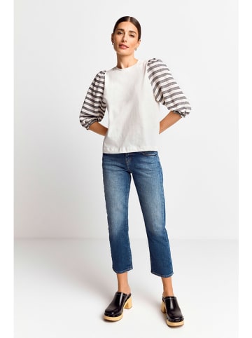 Rich & Royal Bluse in Weiß/ Anthrazit