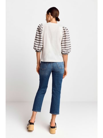 Rich & Royal Bluse in Weiß/ Anthrazit
