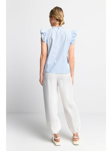 Rich & Royal Bluse in Hellblau/ Weiß
