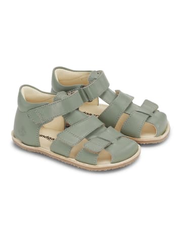 Bundgaard Barfuß Leder-Halbsandalen "Savi" in Grün