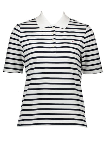 Tommy Hilfiger Poloshirt in Weiß/ Dunkelblau