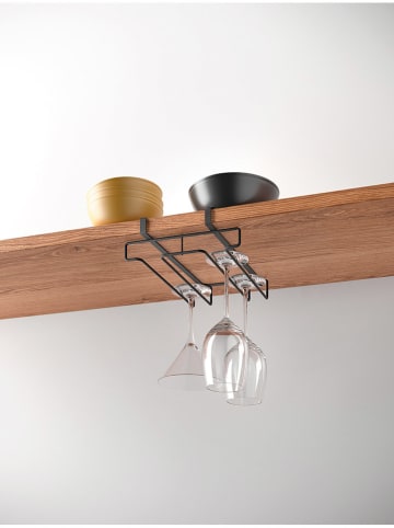 metaltex Gläserhalter ''My-Glass'' in Schwarz - (B)21 x (H)7 x (T)28 cm