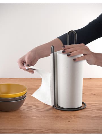 metaltex Keukenrolhouder "My-Roll'' zwart - (H)32 x Ø 15 cm