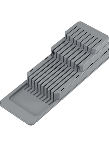 metaltex Messerblock ''Blade-Fit'' in Grau - (B)11 x (H)14 x (T)41 cm