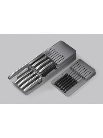 metaltex Messerblock ''Blade-Fit'' in Grau - (B)11 x (H)14 x (T)41 cm