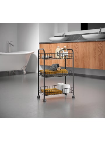metaltex Allzweckwagen "Lugano" in Schwarz - (B)41 x (H)63 x (T)23 cm
