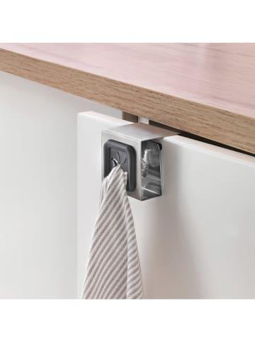 metaltex Uchwyty (2 szt.) w kolorze srebrnym na ściereczki do naczyń - 5 x 5 x 4 cm