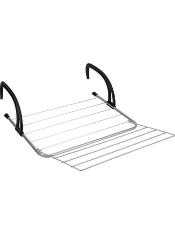 metaltex Balkonwasdroogrek "Seram" zilverkleurig/zwart - (L)51 x (B)84 cm