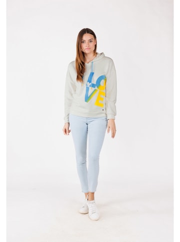 KEY LARGO Hoodie "Temperature" in Weiß/ Hellblau