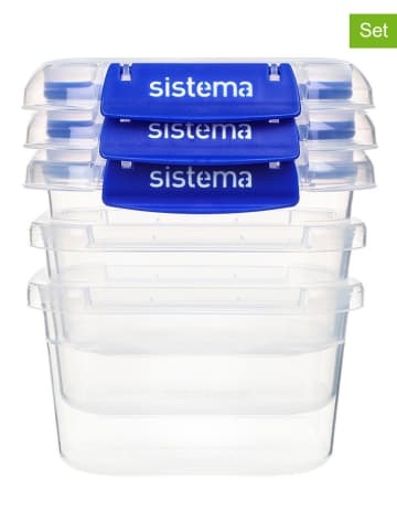 sistema 3er-Set: Lunchboxen "Sistema KLIP IT PLUS" in Blau