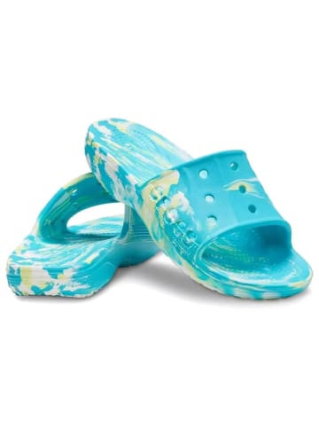 Crocs Pantoletten "Baya II" in Hellblau/ Gelb/ Weiß