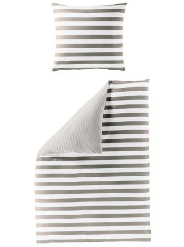 Bierbaum Seersucker beddengoedset grijs/wit
