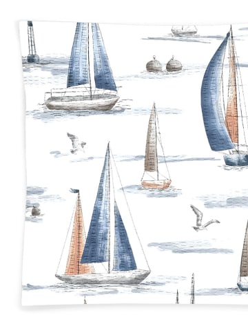 Bierbaum Komplet pościeli w kolorze biało-niebieskim z kory