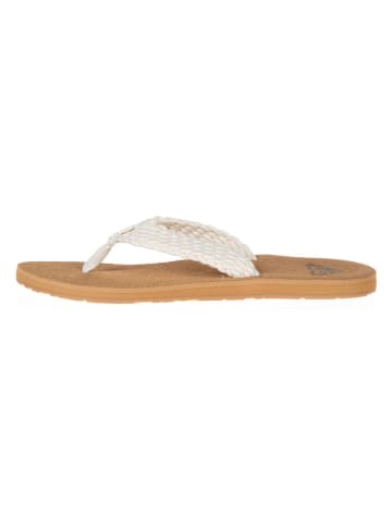 Roxy Teenslippers wit/lichtbruin