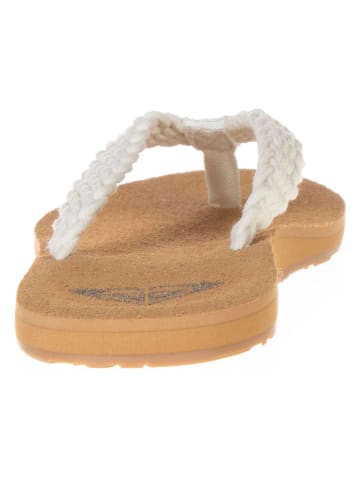 Roxy Teenslippers wit/lichtbruin