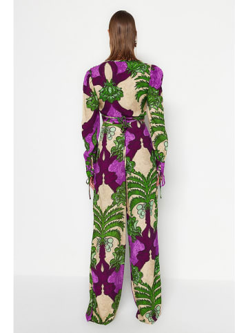 trendyol 2tlg. Outfit in Aubergine/ Beige
