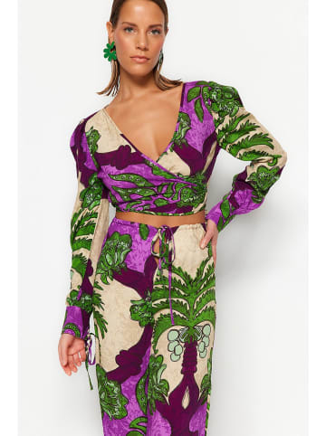trendyol 2tlg. Outfit in Aubergine/ Beige