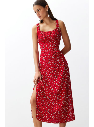 trendyol Kleid in Rot/ Weiß