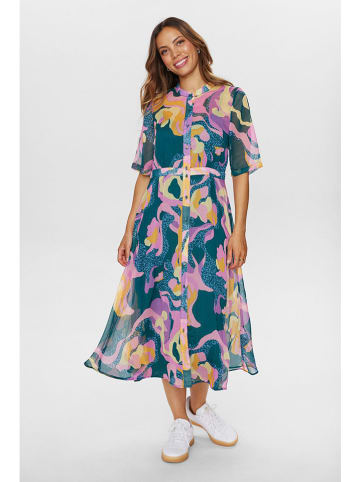 NÜMPH Kleid in Dunkelgrün/ Bunt
