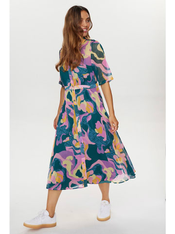 NÜMPH Kleid in Dunkelgrün/ Bunt