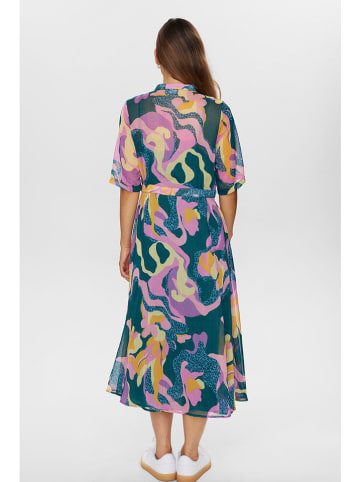NÜMPH Kleid in Dunkelgrün/ Bunt