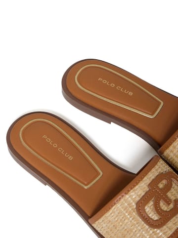 Polo Club Pantoletten in Beige/ Hellbraun