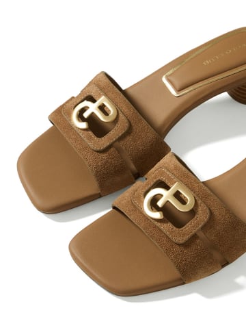 Polo Club Leren slippers lichtbruin