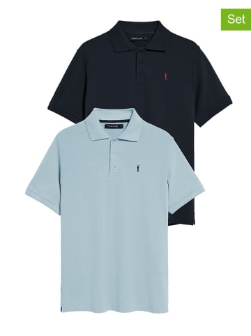 Polo Club 2-delige set: poloshirts - regular fit - lichtblauw/donkerblauw