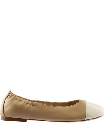 Högl Leder-Ballerinas "Sylvie" in Hellbraun/ Creme