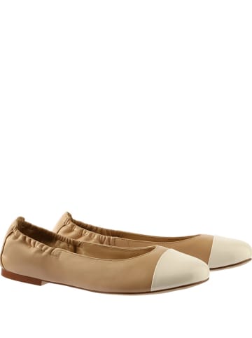 Högl Leder-Ballerinas "Sylvie" in Hellbraun/ Creme