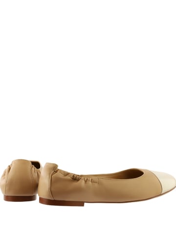 Högl Leder-Ballerinas "Sylvie" in Hellbraun/ Creme