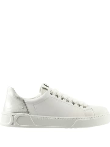 Högl Skórzane sneakersy "Noa" w kolorze biało-srebrnym