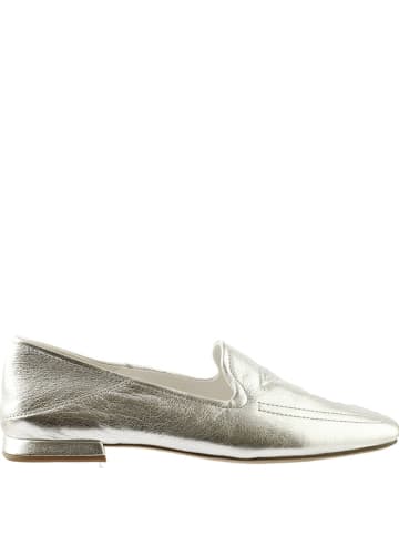 Högl Skórzane mokasyny "Therese" w kolorze srebrnym