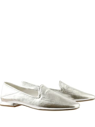 Högl Skórzane mokasyny "Therese" w kolorze srebrnym